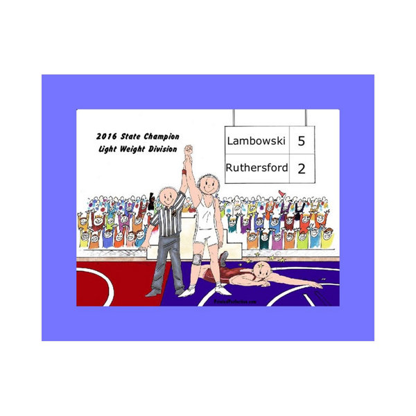 Printed Perfection Personalized Wrestler male Cartoon Caricature with